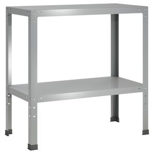 vidaXL Table de rempotage 100 x 40 x 80 cm Acier galvanis&eacute; Argent&eacute;