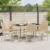 vidaXL Ensemble de salle à manger pour jardin 7 pcs Beige polyrotin