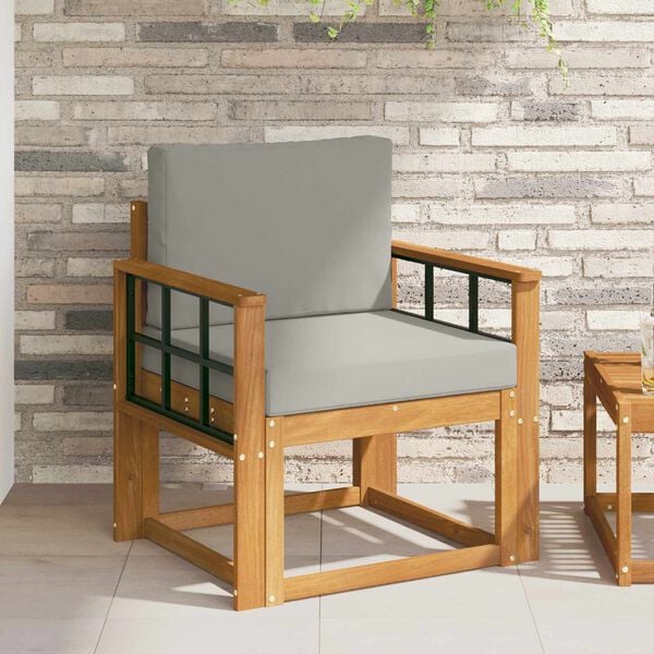 vidaXL Canap&eacute; d&rsquo;ext&eacute;rieur Bois d'acacia massif et polyester