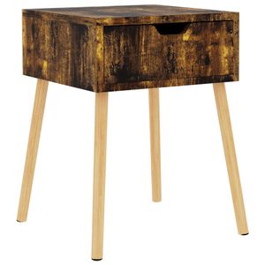 vidaXL Table de chevet ch&ecirc;ne fum&eacute; 40x40x56 cm Bois d'ing&eacute;nierie