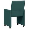 vidaXL Chaises de Salle &agrave; Manger avec Roues 2 pcs Vert fonc&eacute; tissu