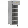 vidaXL Armoire &agrave; chaussures gris b&eacute;ton 30x35x105 cm bois d'ing&eacute;nierie