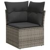 vidaXL Salon de jardin avec coussins 13 pcs gris r&eacute;sine tress&eacute;e