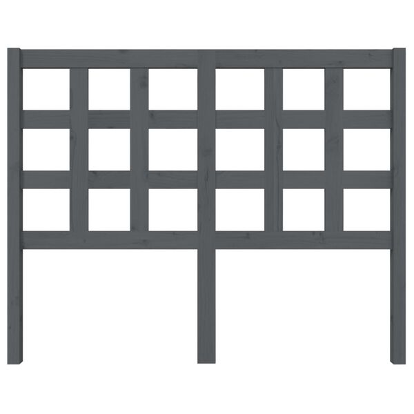 vidaXL T&ecirc;te de lit Gris 125,5x4x100 cm Bois massif de pin