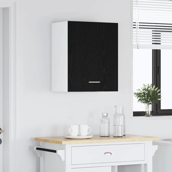 vidaXL Armoire suspendue avec &eacute;tag&egrave;re Riga Ch&ecirc;ne noir 50 x 31 x 60 cm