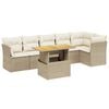 vidaXL Salon de jardin avec coussins 7 pcs beige r&eacute;sine tress&eacute;e