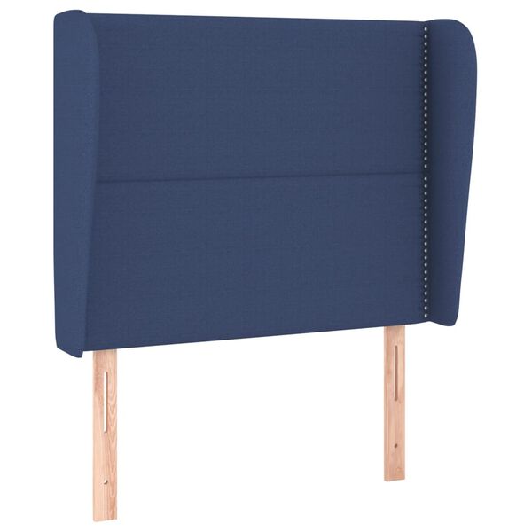 vidaXL T&ecirc;te de lit avec oreilles Bleu 93x23x118/128 cm Tissu