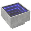 vidaXL Table de chevet avec LED infini gris béton 40x40x30 cm