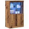 vidaXL Buffet LED Marron 60 x 37 x 100 cm Bois d'ing&eacute;nierie