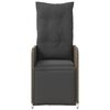 vidaXL Chaises inclinables de jardin lot de 2 et coussins gris rotin