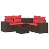 vidaXL Ensemble de Canap&eacute;s 6 pc Marron et rouge