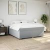 vidaXL Sommier &agrave; lattes de lit avec matelas Gris clair 200x200cm Tissu