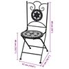 vidaXL Chaises pliables de bistro 2 pcs C&eacute;ramique Noir et blanc