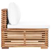 vidaXL Canap&eacute; central de jardin avec coussin cr&egrave;me Bois de teck solide