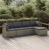 vidaXL Salon de jardin 5 pcs avec coussins Gris Résine tressée