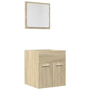 vidaXL Ensemble de meubles de salle de bain 2 pcs ch&ecirc;ne sonoma