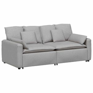 vidaXL Canap&eacute; modulable avec coussins gris nuage