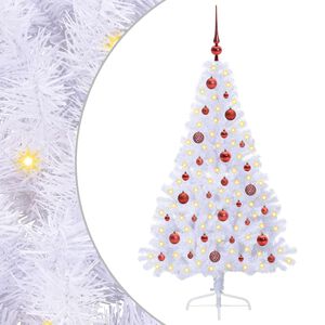 vidaXL Sapin de No&euml;l artificiel avec 150 LED Blanc 150 cm PVC et Acier