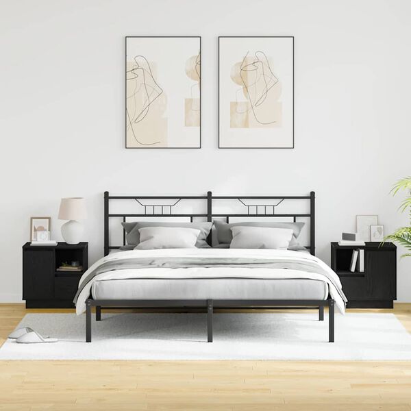 vidaXL Cabinet de chevet 2 pcs Ch&ecirc;ne noir 50 x 34,5 x 50 cm.