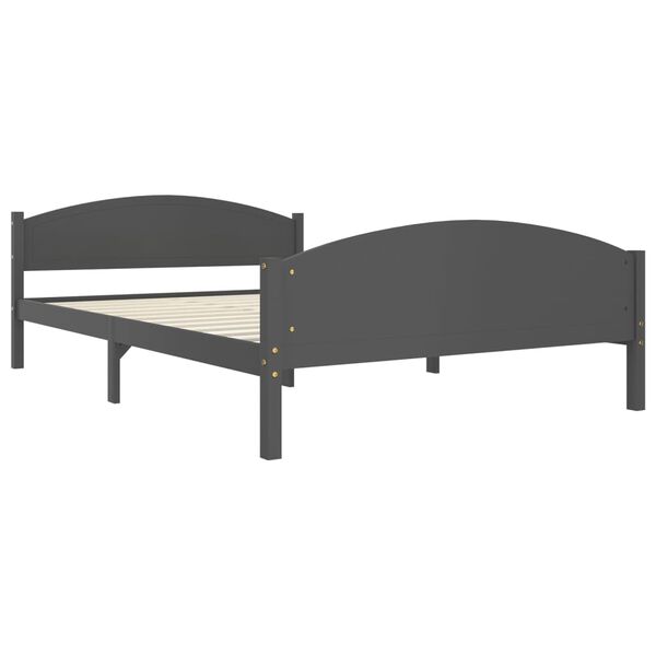 vidaXL Cadre de lit sans matelas gris fonc&eacute; pin massif 160x200 cm