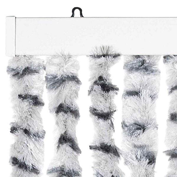 vidaXL Rideau anti-mouches gris clair et gris foncé 56x200 cm chenille