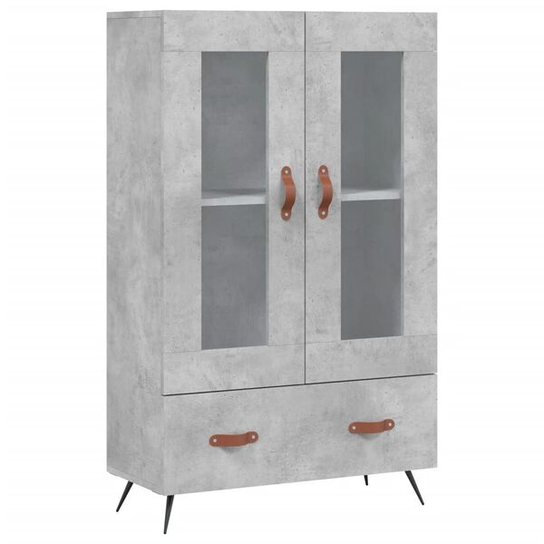 vidaXL Buffet haut gris b&eacute;ton 69,5x31x115 cm bois d'ing&eacute;nierie
