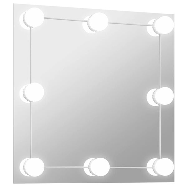 vidaXL Miroir mural avec lampes LED Carr&eacute; Verre