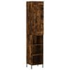 vidaXL Buffet haut Chêne fumé 34,5x34x180 cm Bois d'ingénierie
