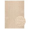 vidaXL Tapis ZIZUR beige 200x290 cm aspect de jute int&eacute;rieur ext&eacute;rieur