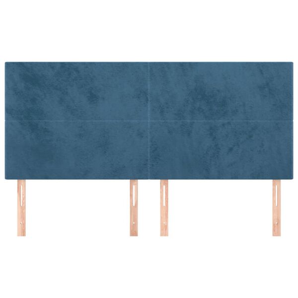 vidaXL T&ecirc;te de lit Bleu fonc&eacute; 160 x 5 x 118/128 cm Velours