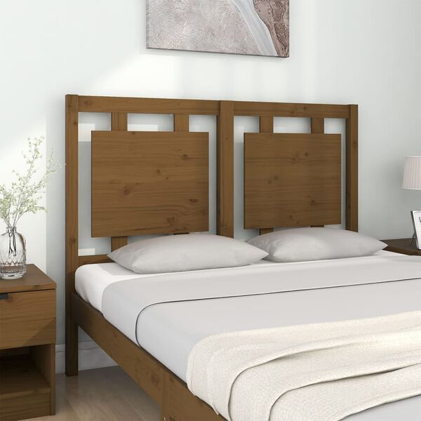 vidaXL Tête de lit Marron miel 125,5x4x100 cm Bois massif de pin