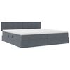 vidaXL Lit de Rangement avec matelas Gris fonc&eacute; 200 x 200 cm Velours