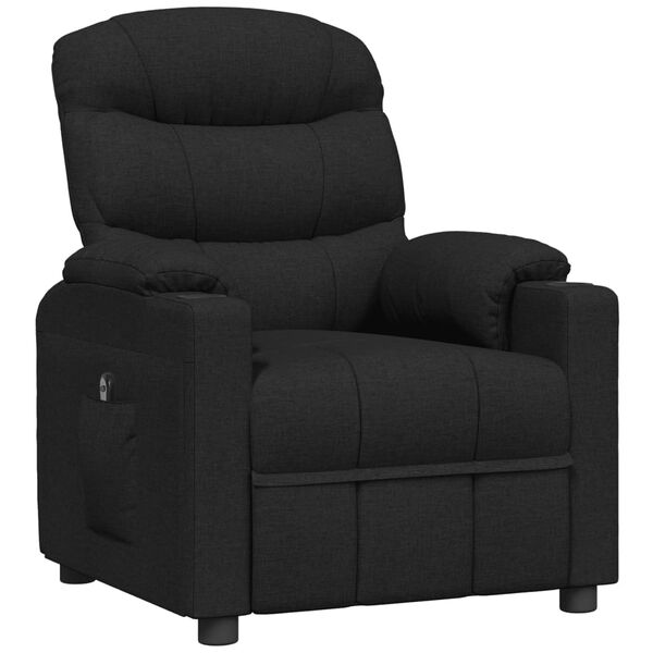 vidaXL Fauteuil inclinable &eacute;lectrique Noir Tissu