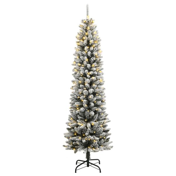 vidaXL Sapin de Noël artificiel 300 LED et neige floquée 180 cm