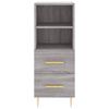 vidaXL Buffet haut Sonoma gris 34,5x34x180 cm Bois d'ingénierie