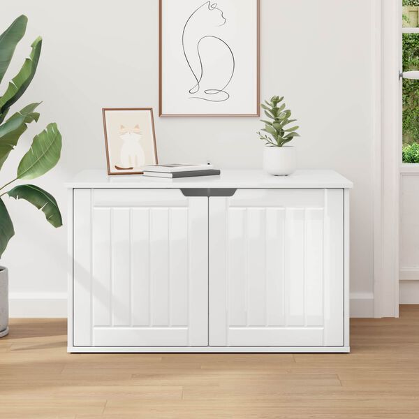 vidaXL Maison pour chat Blanc Brillant 85 x 55 x 50,5 cm