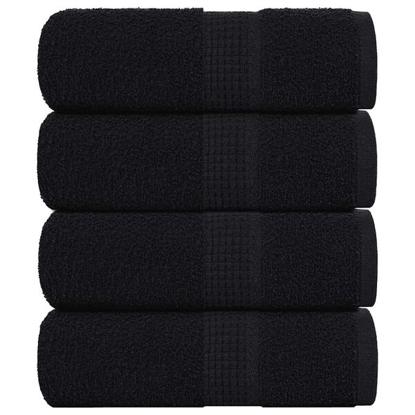 vidaXL Serviettes d'invit&eacute; FROGN 4 pcs noir 30x50 cm 360 g/m&sup2;