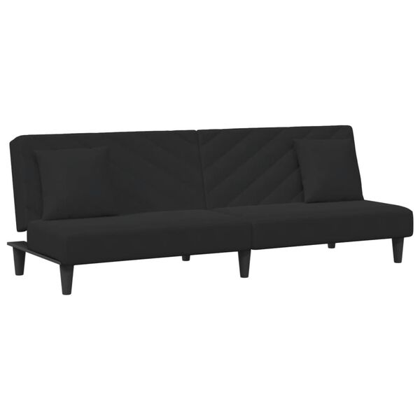 vidaXL Ensemble de canap&eacute;s 2 pcs avec coussins noir velours