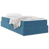 vidaXL Lit avec rangement et matelas Bleu fonc&eacute; 90 x 200 cm Velours