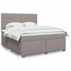 vidaXL Sommier &agrave; lattes de lit avec matelas Taupe 180x200 cm Tissu