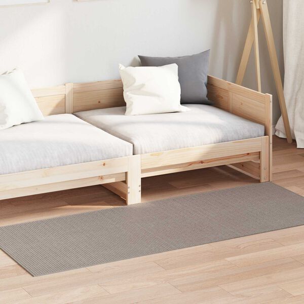 vidaXL Tapis de surface Rectangulaire LUGO Taupe 150 x 80 cm Polyester