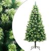 vidaXL Sapin de No&euml;l artificiel &agrave; charni&egrave;res avec support 210 cm