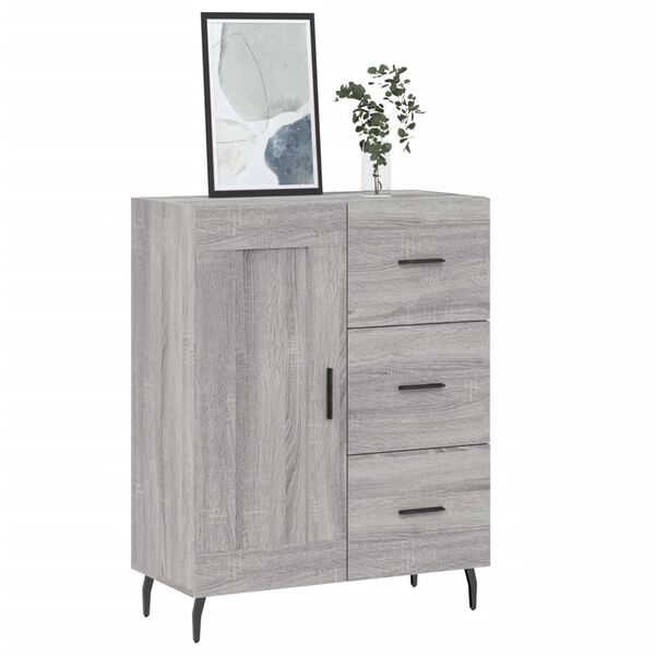 vidaXL Buffet sonoma gris 69,5x34x90 cm bois d'ing&eacute;nierie