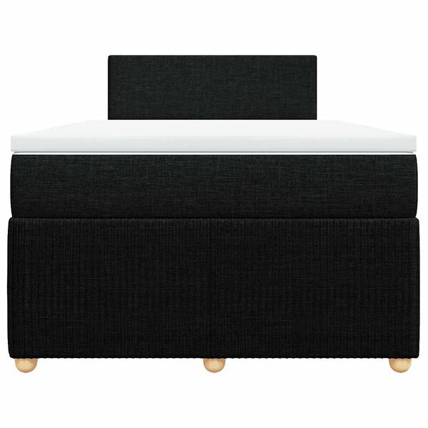 vidaXL Sommier &agrave; lattes de lit avec matelas Noir 120x200 cm Tissu