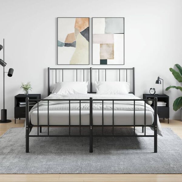 vidaXL Tables de chevet 2 pcs noir 40x35x47,5 cm bois d&rsquo;ing&eacute;nierie