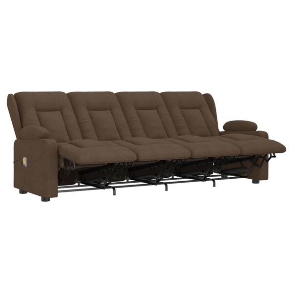 vidaXL Fauteuil de massage inclinable porte-gobelets 4 places marron