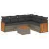 vidaXL Salon de jardin avec coussins 7 pcs gris r&eacute;sine tress&eacute;e