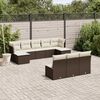 vidaXL Salon de jardin 10 pcs avec coussins marron r&eacute;sine tress&eacute;e