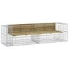 vidaXL Banc de jardin design gabion 244x71x65,5cm bois de pin impr&eacute;gn&eacute;