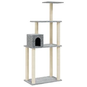 vidaXL Arbre &agrave; chat avec griffoirs en sisal Gris clair 147 cm